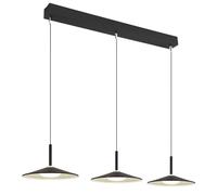 Suspension lampe suspendue lampe de table à manger noir 3 flammes lampe de cuisine LED H 180cm