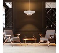 Suspension lampe suspendue lampe de table à manger tissu blanc 3 niveaux lampe de salon H 150cm