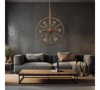 Suspension lampe suspendue lampe suspendue lampe de salle à manger lampe de salon, 6 flammes industriel, métal vert rouille, douilles E27, PxH 50x133cm