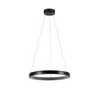 Suspension lampe suspendue plafonnier cristal verre noir LED hauteur 108 cm
