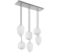 Suspension lampe suspendue plafonnier lampe de cuisine à 6 lampes métal verre L 80 cm