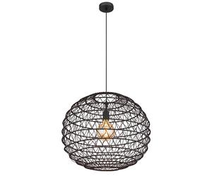 Suspension lampe suspendue plafonnier lampe de salle à manger lampe de cuisine lampe de salon, métal noir papier, 1x E27, H 120 cm