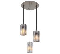 Suspension lampe suspendue plafonnier lampe de salle à manger métal nickel 3 lampes
