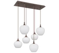 Suspension lampe suspendue plafonnier lampe de salle à manger métal verre 6 lampes