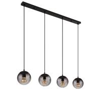 Suspension lampe suspendue plafonnier lampe de salle à manger verre couleur fumée 4 lampes