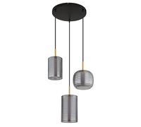 Suspension lampe suspendue plafonnier lampe design LED à 3 lampes verre couleur fumée