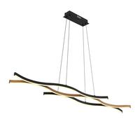 Suspension lampe suspendue plafonnier LED aspect bois réglable en hauteur L 108 cm