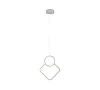 Suspension lampe suspendue plafonnier LED métal blanc 4000K H 196 cm