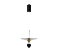 Suspension lampe suspendue plafonnier LED métal noir doré 4000K H 140 cm