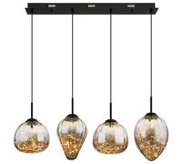 Suspension lampe suspendue plafonnier LED salle à manger lumière couleur fumée 4 ampoules