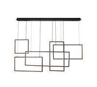 Suspension lampe suspendue plafonnier métal noir dimmable LED H 158 cm