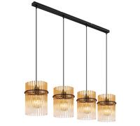 Suspension lampe suspendue plafonnier salle à manger lumière gaz 4 lampes ambre