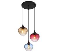 Suspension lampe suspendue plafonnier salle à manger lumière verre 3 lampes