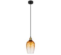 Suspension lampe suspendue plafonnier salle à manger lumière verre noir ambre D 15cm