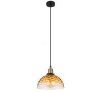 Suspension lampe suspendue plafonnier salle à manger lumière verre noir ambre D 25 cm
