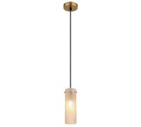 Suspension lampe suspendue plafonnier verre ambré doré H 120 cm