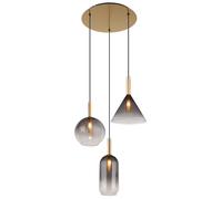 Suspension lampe suspendue plafonnier verre couleur fumée lampe de salle à manger 3 lampes