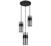 Suspension lampe suspendue plafonnier verre couleur fumée lampe de salle à manger 3 lampes