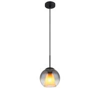 Suspension lampe suspendue salle à manger lumière boule de verre fumée noir E27 cristal