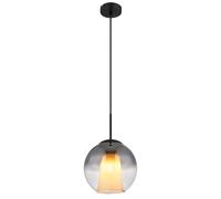 Suspension lampe suspendue salle à manger lumière cristal fumée boule de verre noir E27