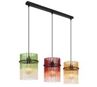 Suspension lampe suspendue salle à manger lumière verre plafonnier à 3 lampes L 80 cm