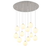 Suspension lampe suspendue salon lumière LED 12 ampoules boules de verre métal