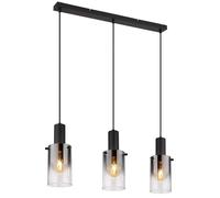 Suspension lampe suspendue salon verre clair couleur fumée 3 ampoules H 150 cm