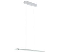 Suspension lampe suspendue suspension lampe suspension lampe de salle à manger lampe de salon, 2 ampoules, acier verre blanc satiné, LED 9W 1600Lm blanc chaud, LxH 67x110cm