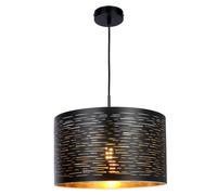 Suspension lampe suspension lampe de salon suspension lampe ronde plafonnier éclairage noir or, métal plastique, D x H 38x120 cm