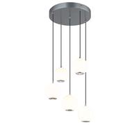 Suspension lampe suspension plafonnier boule de verre grise LED CCT H 150 cm