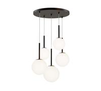 Suspension lampe suspension plafonnier lampe salle à manger métal noir verre D 45 cm