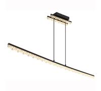 Suspension lampe suspension plafonnier LED cristaux acryliques noirs L 120 cm