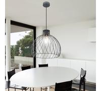 Suspension lampe suspension salle à manger lampe suspension cage métallique de forme ronde, sphère graphite, 1x E27, DxH 35x120 cm