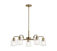 Suspension Lampe Vintage B: 76,2cm En Laiton 5x E27 Métal Verre Table À Manger