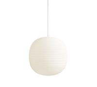 Suspension Lantern en Verre Blanc Opale Givré, Grand