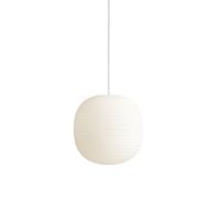 Suspension Lantern en Verre Blanc Opale Givré, Taille Moyenne