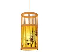 Suspension Lanterne En Bambou de Style Zen Chinois - Lampe Suspendue Milieu Du Siècle Pour Salon de Thé, Chambre Et Décoration Intérieure (Couleur Foncée)/Couleur Foncée