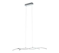 Suspension LASANA 2 LED 19W en acier et aluminium chrome 870x80x1200mm