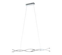 Suspension LASANA 2 LED 35W en acier et aluminium chrome 1000x80x1200mm