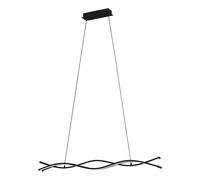 Suspension LASANA 3 LED 33W en acier et aluminium noir 985x80x1200mm