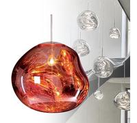 Suspension Lava Ball Drop Lampe Suspendue Irrégulière en Acrylique Et Métal, Lustre Chromé Soufflé avec Cordon Réglable, Source Lumineuse Led pour Éclairage Intérieur Rose gold 50cm