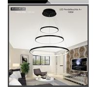 Suspension LED 2130-3black 40*60*80cm 3 anneaux avec télécommande Couleur de la lumière et luminosité réglables Suspensions