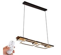 Suspension LED 60W en bois rectangulaire à 2 niveaux avec 5 lumières lumière réglable avec télécommande
