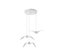 Suspension LED à 3 têtes de mouette, lampe suspendue en résine blanche pour restaurant, café et bar, design élégant et léger