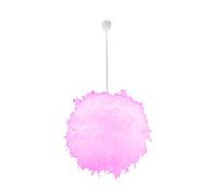 Suspension LED à intensité variable avec télécommande Lampe LED à ressort Lampe de chambre à coucher Salon, textile blanc plumes, 8,5W 806m blanc chaud, DxH 60x130 cm