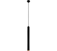 Suspension LED Aluminium Long Tube Lustre Noir Tête Unique Lampe Suspendue Cylindre Gouttelong Tube Lampe Lustre Comptoir Bar, 3 * 60cm, Warm