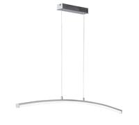 Suspension LED argent suspension suspension salle à manger, métal, 1x 12W 960Lm blanc chaud, LxlxH 100x2,5x150 cm