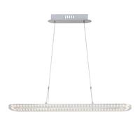 Suspension LED chromée, 18 W, 1 260 lm, 3 000 K, H x L x P : 120 x 80 x 15 cm