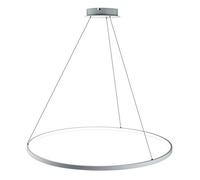 Suspension LED Circulaire Moderne - Lustre réglable de 80 cm en métal et Acrylique pour Salon, Cuisine et Chambre - Blanc et Blanc Froid 50 W