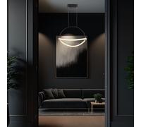 Suspension LED Design Noire 12W 1440lm 3000K Lampe Suspendue Moderne